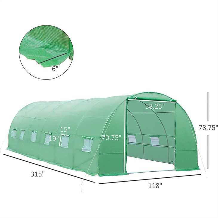 8x3x2 Polytunnel Greenhouse